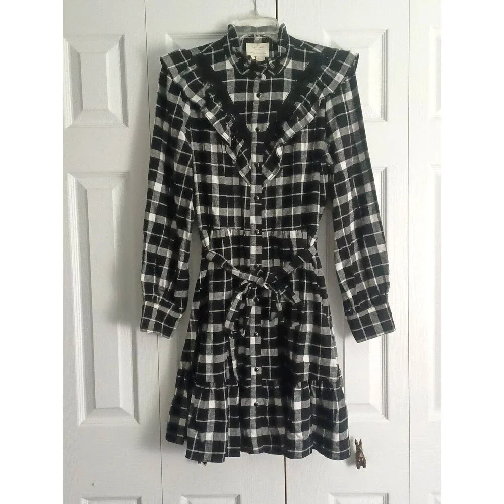 Kate Spade rustic plaid flannel dress M